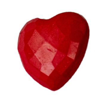 Kids button as heart out plastic in red 14 mm 0,55 inch